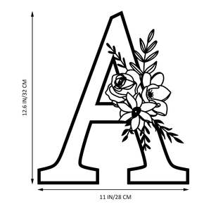 A-Z 26 אותיות קיר מתכת גדול קישוט שחור 3d חזותי לוגו משק בית תליית סלון מסיבה-חפצים דקורטיביים - Product Image 3
