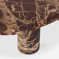 SH STONE Kundenspezifische Hochwertige Natur-Dekor Wohnzimmer Steinmöbel Roter Marmor Couchtisch-Set mit 2 Tischen