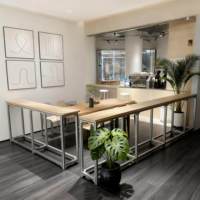 Ensemble table et chaises de bar mobiles, mobilier commercial moderne et minimaliste pour café, boulangerie, bureau, salle d'étude, modèle O569