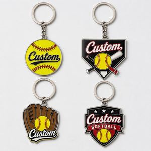 Porte-clés personnalisés en gros de haute qualité, chaînes à thème, logo de club de softball, design de jeu, souvenirs - Product Image 1