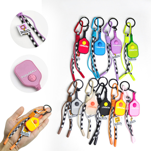 Pendentif en silicone pour raquette de pickleball en gros, porte-clés avec cordon tressé, produit périphérique sportif personnalisable - Product Image 1