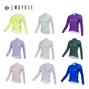 Mcycle Recycled Cycling Clothing Wear Pure Color Bicycle Tops Biking Shirts Custom Long Sleeve Cycling Jerseys Women