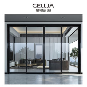 Design moderno doppia porta scorrevole in lega di alluminio <span class=keywords><strong>ingresso</strong></span> anteriore con suono isolato <span class=keywords><strong>ingresso</strong></span> vetro finito per ville finestre - Product Image 2