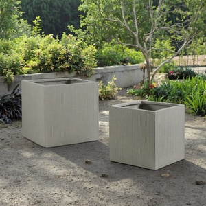 Macetas Modernas, Ecológicas, Duraderas, Grandes, Cuadradas, de Fibra de Cemento y Concreto para Plantas de Interior/Exterior - Product Image 6