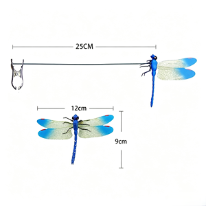 Clip libellule 3D réaliste <span class=keywords><strong>en</strong></span> plastique, ornement multicolore à clipser, décoration personnalisée, installation facile, pour intérieur, extérieur, <span class=keywords><strong>jardin</strong></span> - Product Image 6