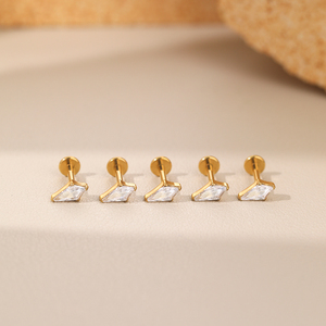 Astm F136 Titanium 16G <span class=keywords><strong>Tiny</strong></span> diều Cubic Zirconia labret Stud Bông tai tragus ốc xà cừ Xoắn sụn Thùy Tai xuyên - Product Image 2