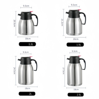 Carafe isotherme à double paroi de style européen 1200ml 1500ml 2000ml 2500ml pour boissons chaudes et froides, idéale pour la maison, l'hôtel et le restaurant