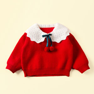 Nouveau Design de vêtements d'hiver pour enfants, <span class=keywords><strong>pull</strong></span> tricoté à manches longues pour enfants, <span class=keywords><strong>pull</strong></span> tricoté avec belle <span class=keywords><strong>boule</strong></span> - Product Image 2