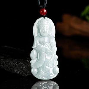 Colgante de Jade Blanco Natural de Jadeíta Guanyin Avalokiteshvara, Estilo Chino Budista UNISEX, Regalo con Certificado de Tasación GY64 - Product Image 2