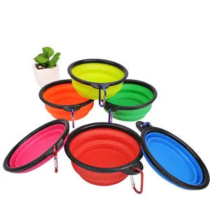 Silicone Collapsible Dog Bowl Foldable Cup Dish for Pet Cat Food Water Feeding Portable Travel Bowl