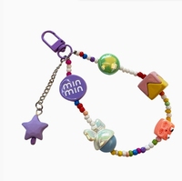 Article Tendance Nouvelle Mode Bracelet Perlé Filles Mignonnes Chaîne de Téléphone Porte-clés de Voiture Pendentif Sac Cadeau Machine à Poupées