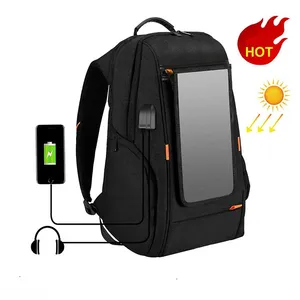 FREE SAMPLE Large-capacity water-repellent outdoor solar backpack Emergency mobile phone USB charging bag solar travel backpack