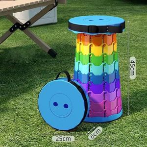 High-Speed Rail Train <b>Portable</b> Retractable <b>Stool</b> Outdoor Chair Thickened Rainbow Folding Garden Chair for Travel Retractable - Product Image 6