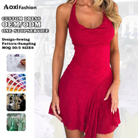 Robe Courte Décontractée et Élégante pour Femme, Col en V, Sans Manches, en Dentelle et Tissu Résille, Vêtements Y2K Personnalisés pour Fabricants de Mode
