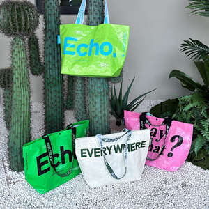 Bolsa tejida PP de nailon reciclable con doble ASA Bolsa de compras de comestibles al por mayor de fábrica con logotipo personalizado - Product Image 2