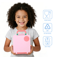 Boîte à lunch bento portable en plastique sans BPA, personnalisable, à plusieurs niveaux, compatible micro-ondes, pour enfants, avec compartiments de rangement pour aliments