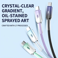 Harga Terjangkau Langsung dari Pabrik Kabel Data Pengisian Cepat 60W USB-C ke Type-C Anyaman Kristal Es untuk Aksesori Ponsel iPhone.