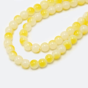 Bestone cuentas sueltas Diy joyería 6mm cuentas de vidrio redondas amarillas DIY cuentas sueltas para la fabricación de joyas - Product Image 2