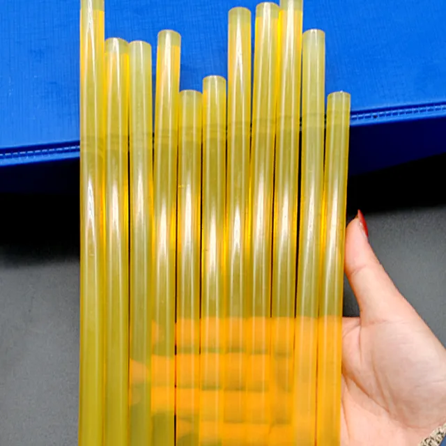 Bâtons de colle adhésif thermofusible jaune transparent pour pistolet à colle bricolage personnalisé
