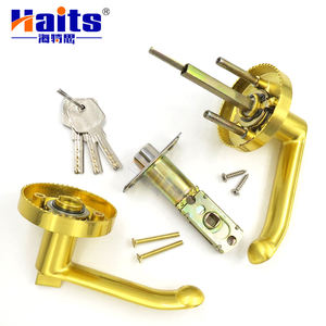 Ensemble de poignées de porte en alliage de zinc avec rosette ronde et <span class=keywords><strong>cylindre</strong></span> pour portes intérieures et extérieures - Product Image 6