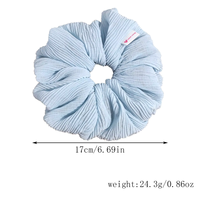 Daou 17cm Chouchous plissés surdimensionnés couleur unie personnalisés, Chouchous élégants faits à la main très élastiques pour femmes