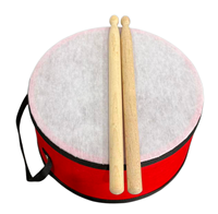 Lot de tambours à main rouges de 8 pouces, double face, faits à la main, portables, avec sangle, pour les célébrations musicales et les défilés