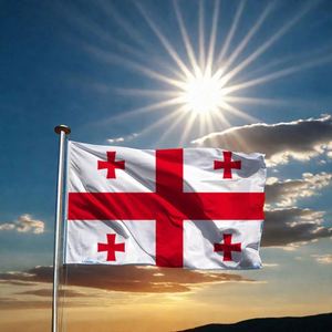 Wholesale 2026 Custom Logo Portable Flying Style Georgia National <b>Flag</b> Custom Polyester 3x5 FT with 2 Grommets - Product Image 6