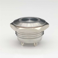Interrupteur à bouton-poussoir momentané en métal LED étanche 12V 1NO ultra-court en acier inoxydable de 19 mm