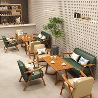 Ensemble de table et de chaises de style café, table carrée en bois, ensemble de meubles pour restaurant, café, cuisine, centre commercial, salle à manger
