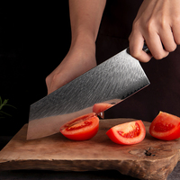 Ensemble de couteaux japonais en acier damas, élégant manche en nid d'abeille bleu foncé, outils de cuisine, filet de chou, coupe chef
