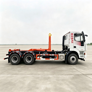 Heavy Duty 6*4 Hook Lift Truck SAIC Hongyan Chassis Hook Arm Waste Truck Detachable <b>Bin</b> Sanitation Vehicle - Product Image 3