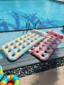 Matelas flottant gonflable pour piscine extérieure, pour adultes, motif fraise, lit flottant <span class=keywords><strong>ananas</strong></span>, chaise longue aquatique - Product Image 2