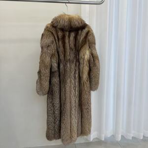 Manteau Long d'Hiver Luxueux <span class=keywords><strong>en</strong></span> <span class=keywords><strong>Cuir</strong></span> Véritable et Fourrure de Renard Naturelle pour <span class=keywords><strong>Femme</strong></span>, <span class=keywords><strong>Grande</strong></span> <span class=keywords><strong>Taille</strong></span>, Veste <span class=keywords><strong>en</strong></span> Fourrure - Product Image 2