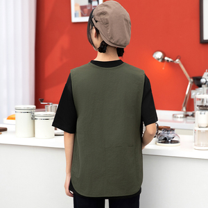 New thực phẩm và đồ uống thức ăn nhanh nhà hàng thời trang đôi vai vest Tạp dề không thấm nước biểu tượng tùy chỉnh - Product Image 2