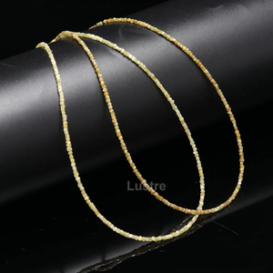 Diamante amarillo con forma de cubo de cuentas Diamante crudo para la fabricación de joyas Hermoso diamante pequeño 15 pulgadas de largo 100% Natural sin cortar 1,5-2mm - Product Image 4