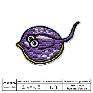 Pesce cartone animato carino Tartaruga di granchio in ferro su toppe di animali marini pronto per la spedizione ricamato colorato - Product Image 3