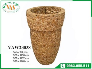 Chất Lượng Cao Bán Buôn Nhựa Chậu Hoa Trồng Handwoven Ngô Cám Gỗ Đứng Nước Hyacinth Nhà Máy Đứng Giỏ Dòng - Product Image 2