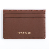 Dompet Kartu Minimalis Kulit Asli dengan Logo Custom, Tipis, Penahan Kartu Identitas/Kredit, Anti-RFID, Mewah, dengan Slot Kartu