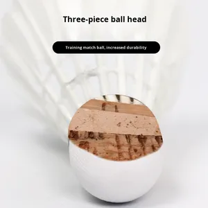 WAVAW90 Professioneller Badminton-Federball mit Gänsefeder, 3-Schicht-Sandwich-Korkkopf, Umweltfreundlich Gefertigt für Turniere - Product Image 3