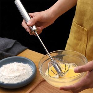 12 Inches Stainless Steel Egg Breaker Semi-automatic Egg Beater Rotary Creme Whisk Household Manual Egg Beater - Product Image 4