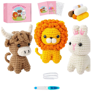 Kit DIY pour Amateurs de Crochet : Cadeaux Faits Main, Tutoriel Vidéo, <span class=keywords><strong>Porte</strong></span>-clés <span class=keywords><strong>Animaux</strong></span> Mignons, Idéal Débutants, Cérémonie de Remise des Diplômes, Dessins Animés Doux - Product Image 6