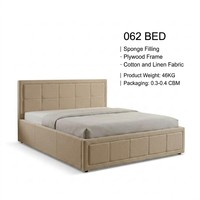 Modernes Soft-Bed-Design Smart Queen-Boxspringbettgestell Leinen-Polsterung Kieferholz Langlebig Grau Komfortabel Funktional 3-5 Jahre