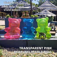 Nouvelle conception d'ours gonflable en PVC transparent pour la décoration d'événements, la remise des diplômes et la Saint-Valentin, utilisation en extérieur, portable et durable