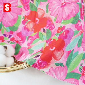 Chấp Nhận Tùy Chỉnh 100% Hữu Cơ Cotton Poplin Vibrant Màu Hồng Hoa Mô Hình Tùy Chỉnh Kỹ Thuật Số In Vải Cho Phụ Nữ Dresses Áo Sơ Mi - Product Image 4