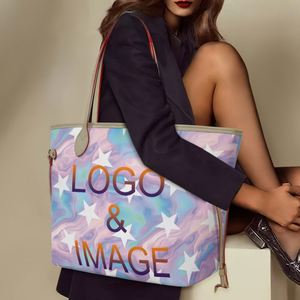 Print On Demand Handtas Custom Dames Zachte Faux Lederen Draagtas Grote Capaciteit Tas Shopper Reisbeurs - Product Image 3