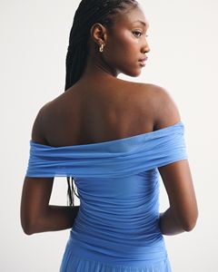 LE DUO Vestido Midi Plisado de Tul con Hombros Descubiertos, Elegante, para Fiestas Formales de Mujer - Product Image 2