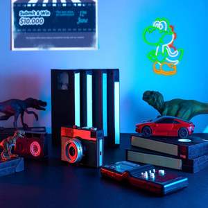 Letrero de Neón de Anime con Dinosaurios, Luz LED de Neón para Decoración de Pared de Dormitorio, Decoración Estilo Mario para Sala de Juegos - Product Image 4