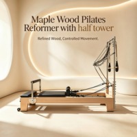 Mesin Reformer Pilates Kayu Langsung dari Pabrik dengan Half Trapeze Tower, Peralatan Pilates Grosir