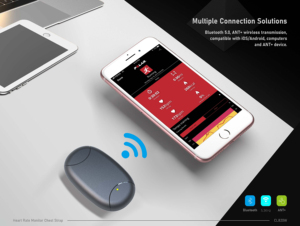 Moniteur de fréquence cardiaque sans fil avec sangle pectorale, montre connectée étanche et haute précision pour le cyclisme et la course à pied - Product Image 3