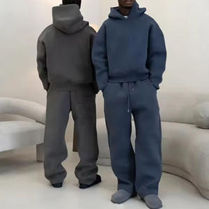 Survêtements de sport personnalisés, impression sérigraphique, streetwear, ensemble sweat à capuche et pantalon de jogging 100% coton - Product Image 1